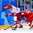 GANGNEUNG, SOUTH KOREA - FEBRUARY 23: Czech Republic's Petr Koukal #42 reaches to pull the puck away from Olympic Athletes from Russia's Ilya Kablukov #29 during semifinal round action at the PyeongChang 2018 Olympic Winter Games. (Photo by Andrea Cardin/HHOF-IIHF Images)

